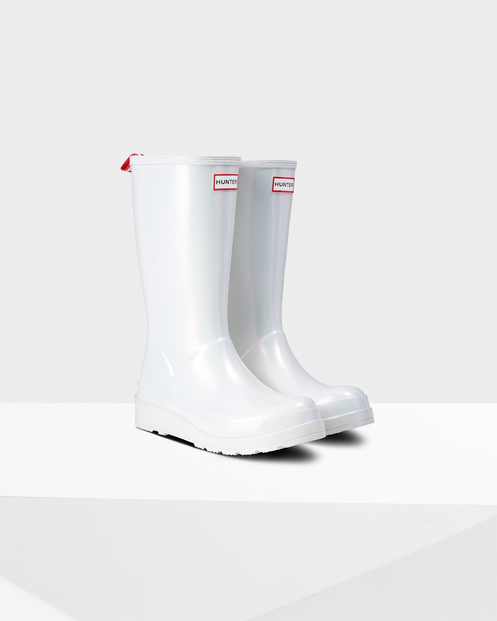 Play Botas Hunter Mujer - Original Tall Nebula Rain - Plateados - EBDRNIU-18